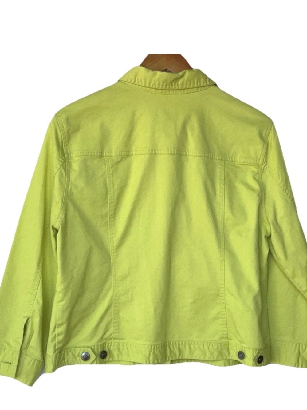 Light πβπ© Lime Green Women's Classic Denim Jacket - Picture 3 of 10